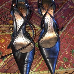 Woman’s leather stiletto shoes